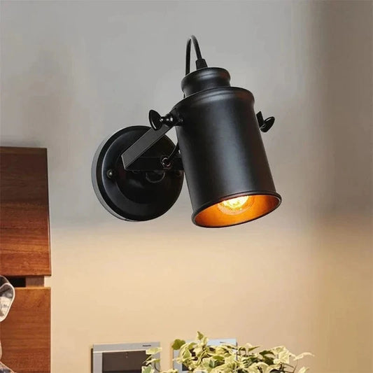 Verthara Industrial Vintage Wall Sconce – Rustic Iron Wall Lamp for Bedroom, Balcony, and Hallway Decor