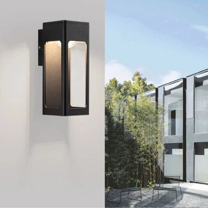 Verthara IP67 Waterproof 12W Black Aluminum Outdoor Wall Lamp – Modern Exterior Wall Light for Garden and Porch