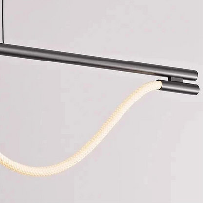 Verthara Italian Modern Minimalist Linear Pendant Light - Stainless Steel and Silicone Ceiling Fixture for Kitchen and Bar