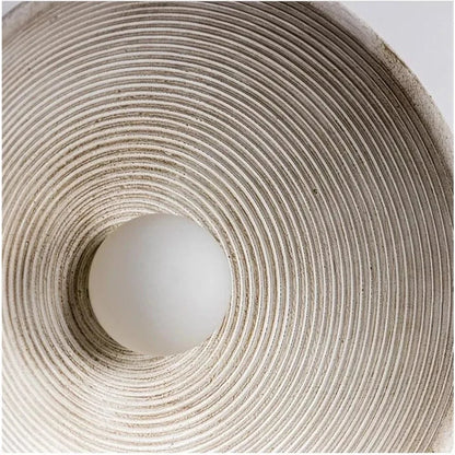 Verthara Japanese Style Round Shade Wall Sconce – Wabi Sabi Resin Wall Lamp for Bedroom and Living Room Decor