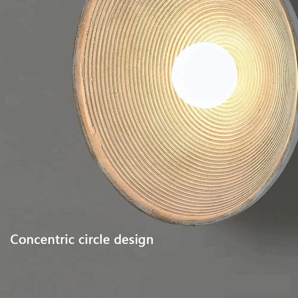 Verthara Japanese Style Round Shade Wall Sconce – Wabi Sabi Resin Wall Lamp for Bedroom and Living Room Decor