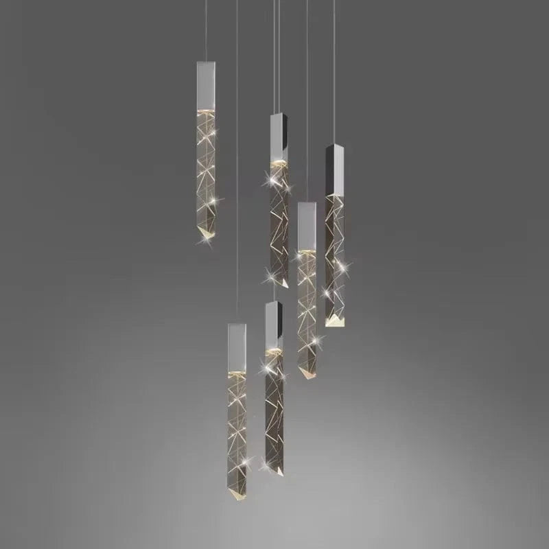 Verthara K9 Crystal LED Pendant Light – Customizable Hanging Lamp for Living Room, Bedroom, and Commercial Spaces