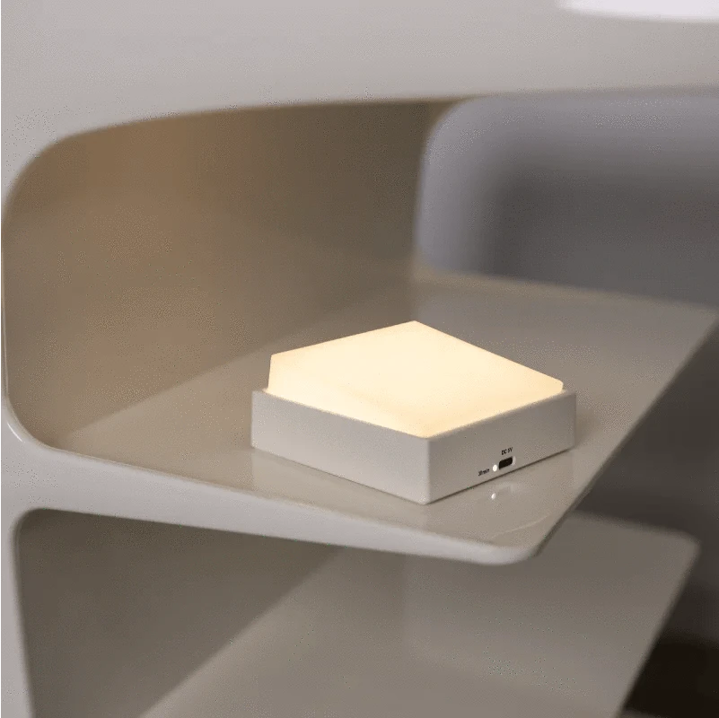 Verthara LED Bedside Table Lamp with Magnetic Attraction – Modern Nightstand Lamp for Bedroom, Warm White Glow, USB Rechargeable White