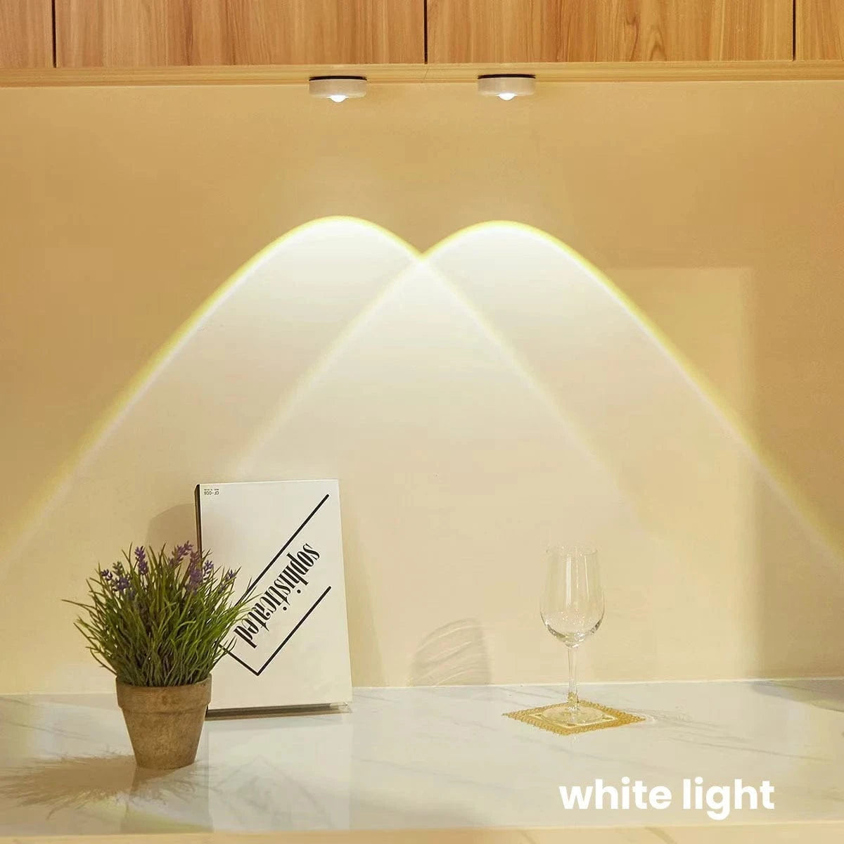Verthara LED Cat Eye Spotlight Under Cabinet Light with Touch Sensor and Multiple Color Options for Kitchen and Home Lighting White