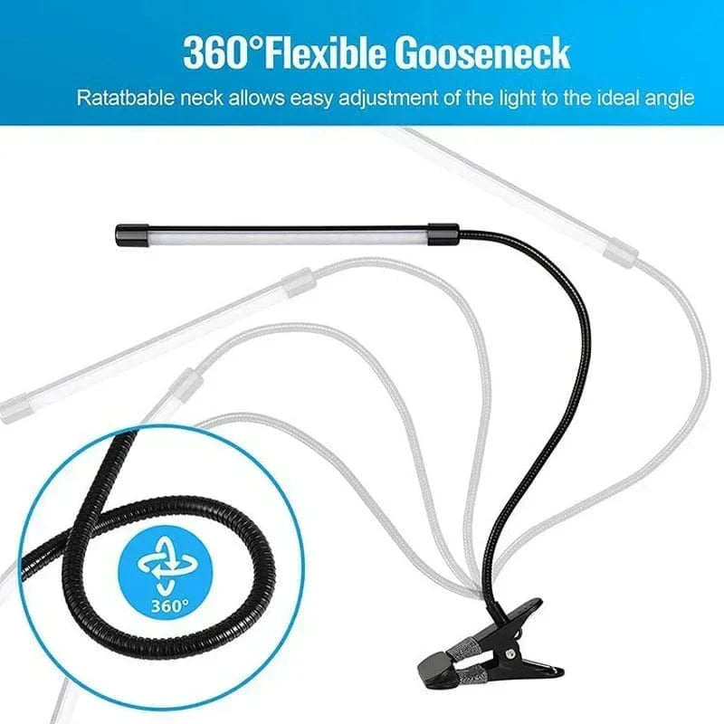 Verthara LED Clip-On Desk Lamp with Adjustable Brightness and Eye Protection – Table Lamp for Reading and Studying