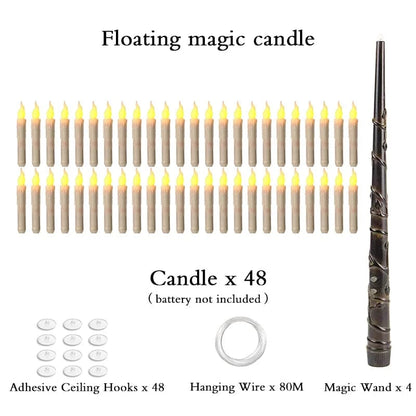 Verthara LED Floating Candles with Remote Control – Battery Operated Warm Light Decor for Halloween, 6-Inch Height, Set of 5 Yellow-48pcs