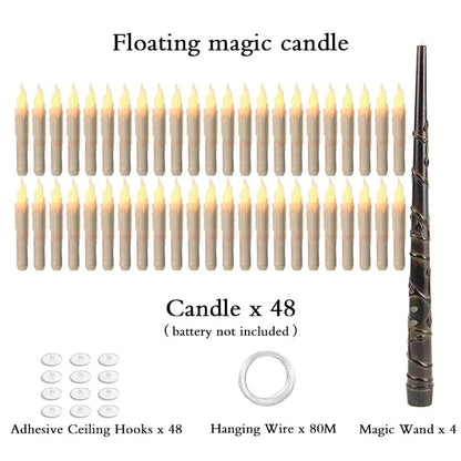 Verthara LED Floating Candles with Remote Control – Battery Operated Warm Light Decor for Halloween, 6-Inch Height, Set of 5 White Warm-48pcs