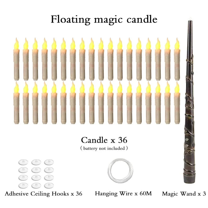 Verthara LED Floating Candles with Remote Control – Battery Operated Warm Light Decor for Halloween, 6-Inch Height, Set of 5 Yellow-36pcs