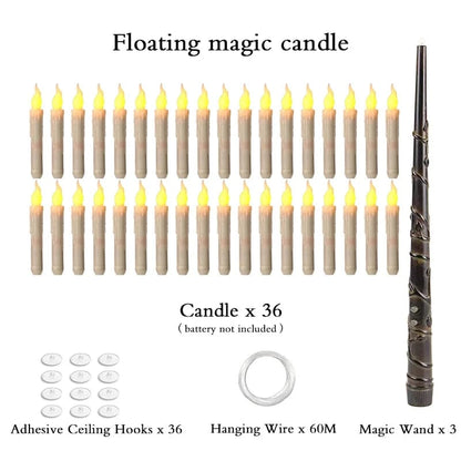 Verthara LED Floating Candles with Remote Control – Battery Operated Warm Light Decor for Halloween, 6-Inch Height, Set of 5 Yellow-36pcs