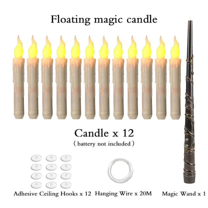 Verthara LED Floating Candles with Remote Control – Battery Operated Warm Light Decor for Halloween, 6-Inch Height, Set of 5 Yellow-12pcs