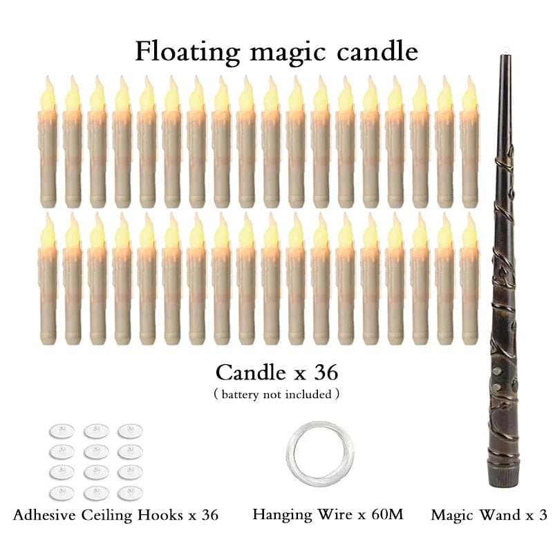 Verthara LED Floating Candles with Remote Control – Battery Operated Warm Light Decor for Halloween, 6-Inch Height, Set of 5 White Warm-36pcs