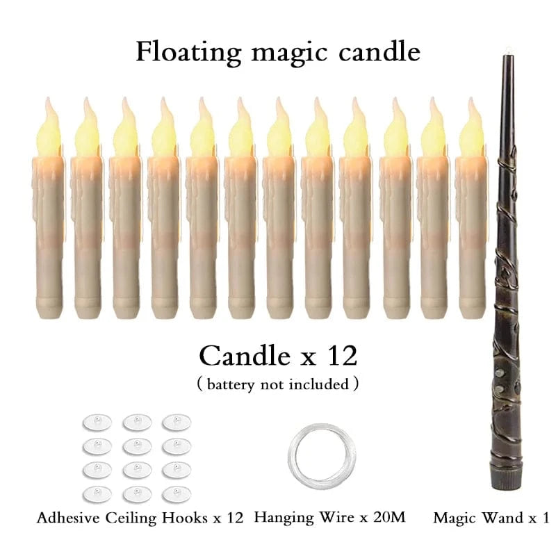 Verthara LED Floating Candles with Remote Control – Battery Operated Warm Light Decor for Halloween, 6-Inch Height, Set of 5 White Warm-12pcs