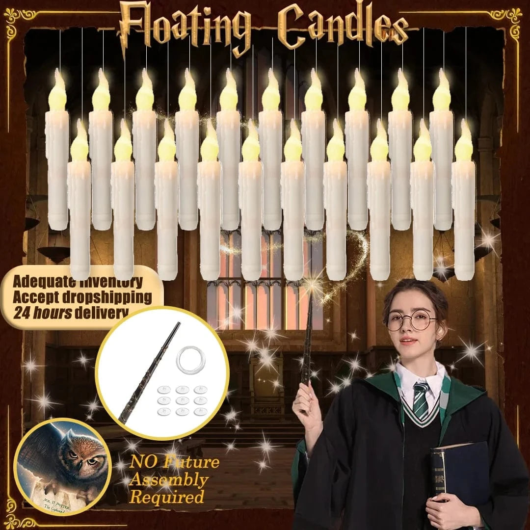 Verthara LED Floating Candles with Remote Control – Battery Operated Warm Light Decor for Halloween, 6-Inch Height, Set of 5