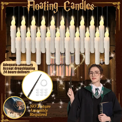Verthara LED Floating Candles with Remote Control – Battery Operated Warm Light Decor for Halloween, 6-Inch Height, Set of 5