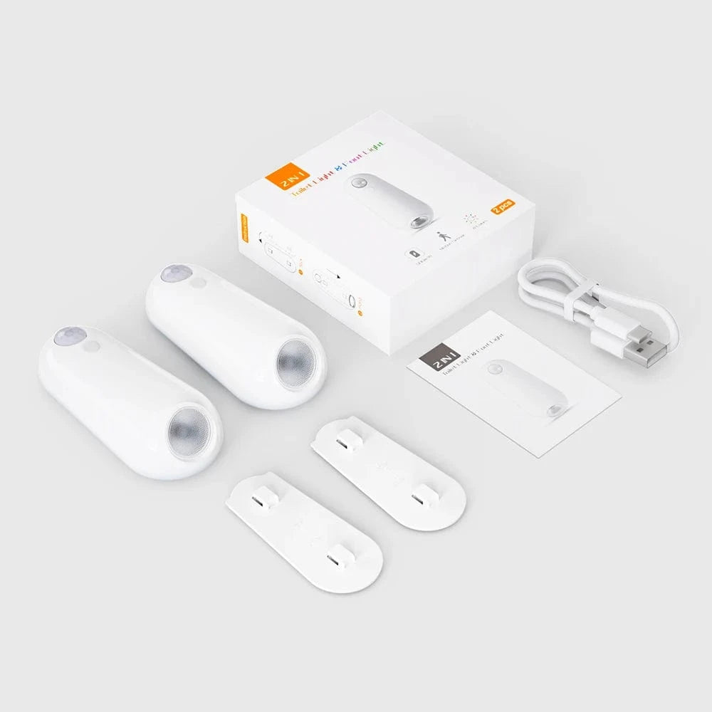 Verthara LED Motion Sensor Toilet Light with 8 Color Options – USB Rechargeable Commode Light for Nighttime Use 2 Pcs