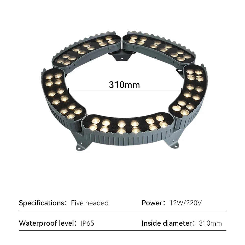 Verthara LED Outdoor Spotlight With Spike Mount – IP65 Rated - RGB - Aluminium - Garden Landscape Lighting - 12W - Durable and Weatherproof Cool Light / 310mm