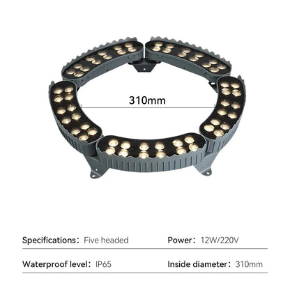 Verthara LED Outdoor Spotlight With Spike Mount – IP65 Rated - RGB - Aluminium - Garden Landscape Lighting - 12W - Durable and Weatherproof Cool Light / 310mm