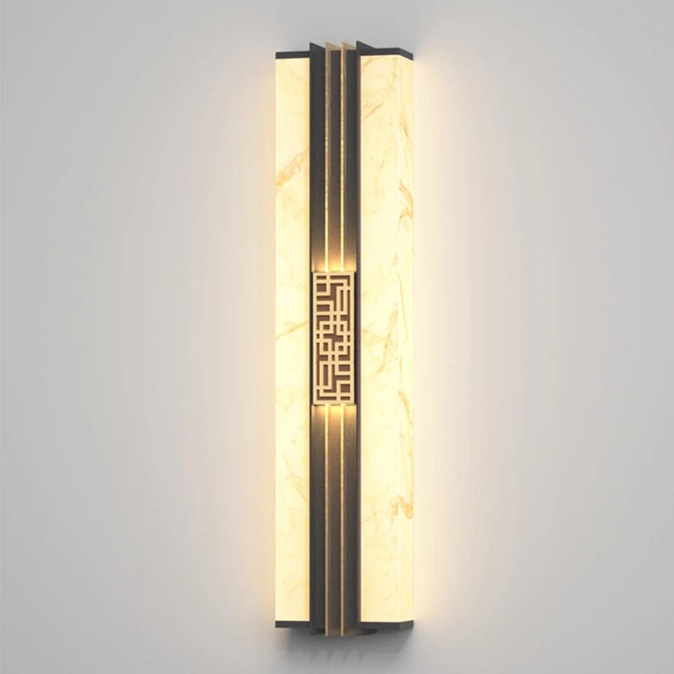 Verthara LED Outdoor Wall Light - IP65 Waterproof - Adjustable Size - Marble Design - Warm/Cool White - Stainless Steel - Modern Exterior Wall Lights Warm White / H65 x W18cm