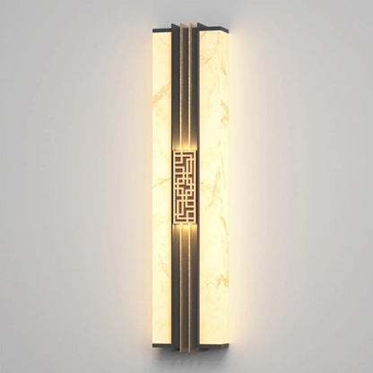 Verthara LED Outdoor Wall Light - IP65 Waterproof - Adjustable Size - Marble Design - Warm/Cool White - Stainless Steel - Modern Exterior Wall Lights Warm White / H65 x W18cm