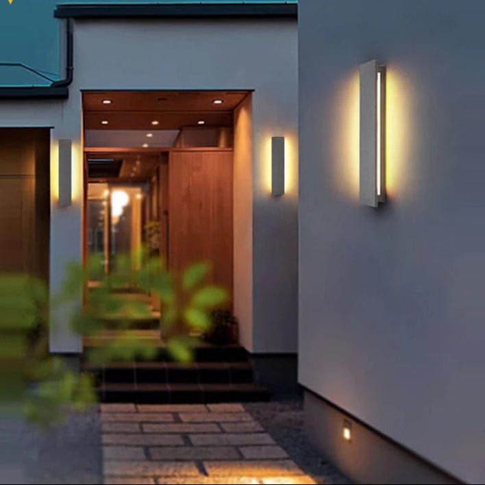 Verthara LED Outdoor Wall Sconce - Wall-Mounted - Waterproof - Adjustable Colour Temperature - Cement and Acrylic - Ideal for Garden and Porch Lighting