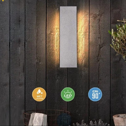 Verthara LED Outdoor Wall Sconce - Wall-Mounted - Waterproof - Adjustable Colour Temperature - Cement and Acrylic - Ideal for Garden and Porch Lighting