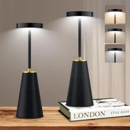 Verthara LED Rechargeable Desk Lamp - Touch Dimming - Modern Design - Three Colour Temperatures - Cordless - Ideal For Indoor Use - Sleek Aesthetic