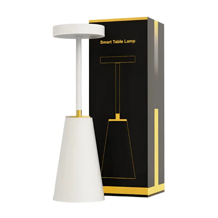 Verthara LED Rechargeable Desk Lamp - Touch Dimming - Modern Design - Three Colour Temperatures - Cordless - Ideal For Indoor Use - Sleek Aesthetic White