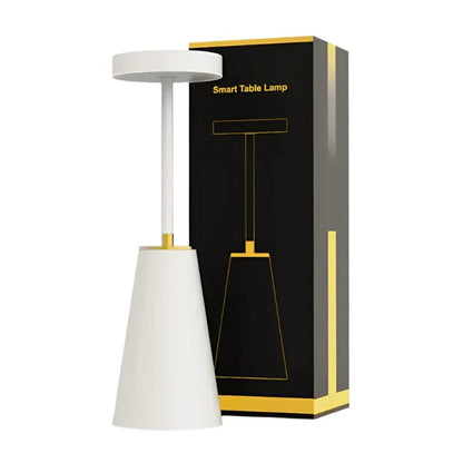 Verthara LED Rechargeable Desk Lamp - Touch Dimming - Modern Design - Three Colour Temperatures - Cordless - Ideal For Indoor Use - Sleek Aesthetic White