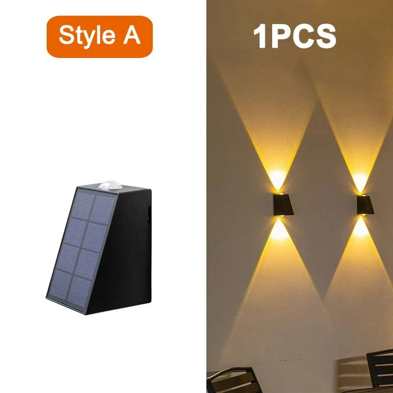 Verthara LED Solar Wall Lights for Outdoor Use – Waterproof Garden Lighting for Patios and Corridors, 2*60LM Bright Illumination Upgrade-1PCS
