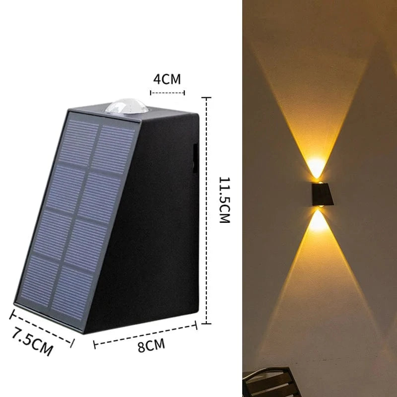 Verthara LED Solar Wall Lights for Outdoor Use – Waterproof Garden Lighting for Patios and Corridors, 2*60LM Bright Illumination
