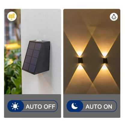 Verthara LED Solar Wall Lights for Outdoor Use – Waterproof Garden Lighting for Patios and Corridors, 2*60LM Bright Illumination