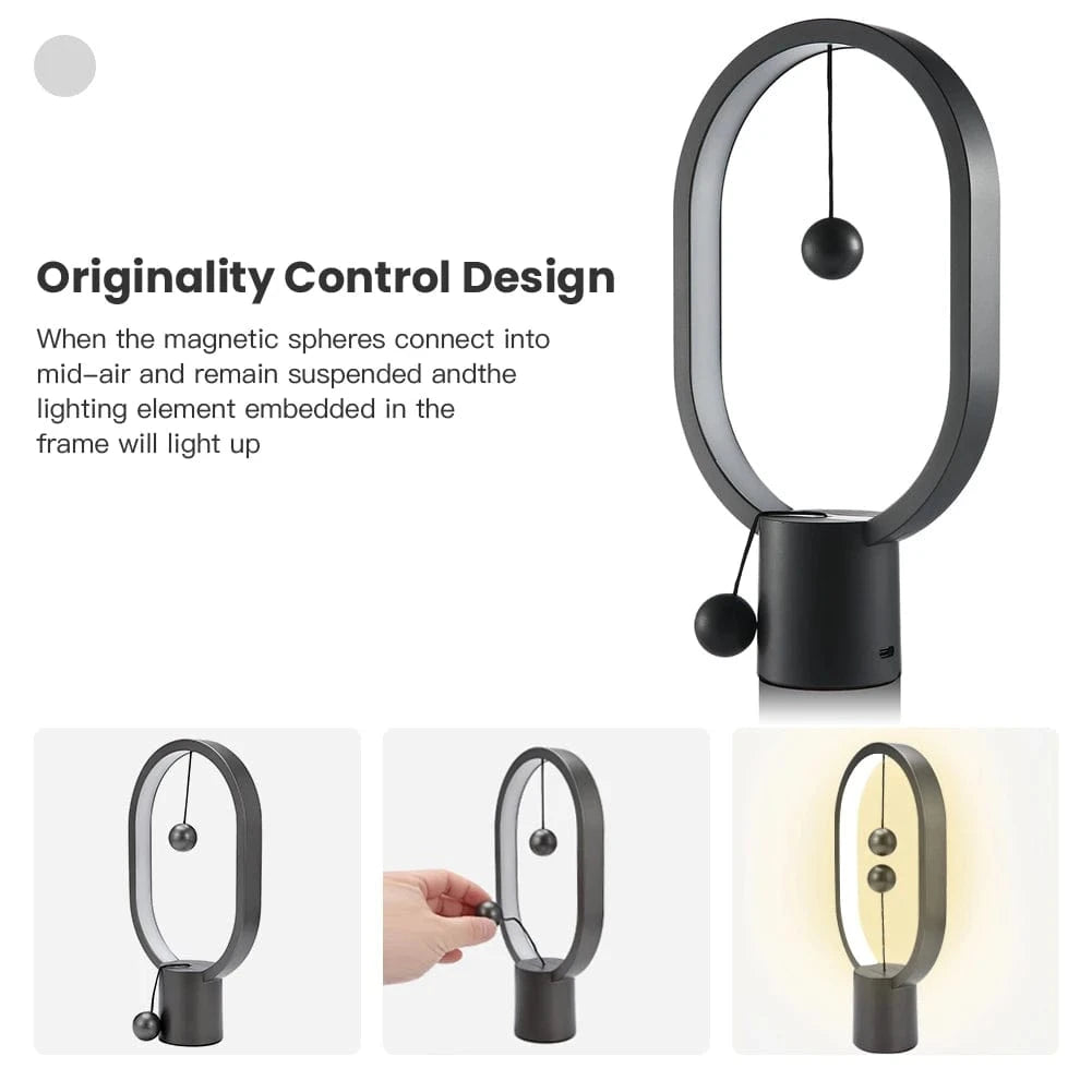 Verthara LED Table Lamp With USB Charging – Mini Balance Design - Warm White Light - Decorative - Elegant Home Accent Default