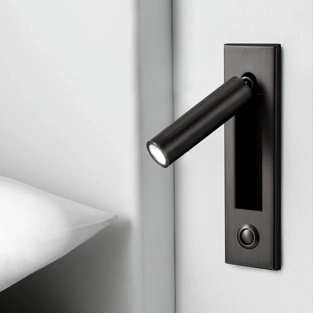 Verthara LED Wall Light Sconce for Bedside Reading – Artistic Aluminum Design with Cree Chip and Push Switch, 3000K/4000K Color Temperature 3000K Warm White / Black Round