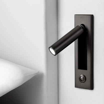 Verthara LED Wall Light Sconce for Bedside Reading – Artistic Aluminum Design with Cree Chip and Push Switch, 3000K/4000K Color Temperature 3000K Warm White / Black Round