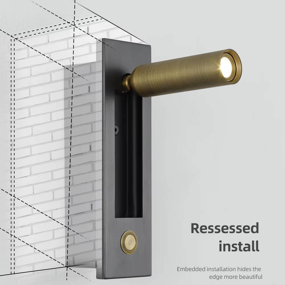 Verthara LED Wall Light Sconce for Bedside Reading – Artistic Aluminum Design with Cree Chip and Push Switch, 3000K/4000K Color Temperature