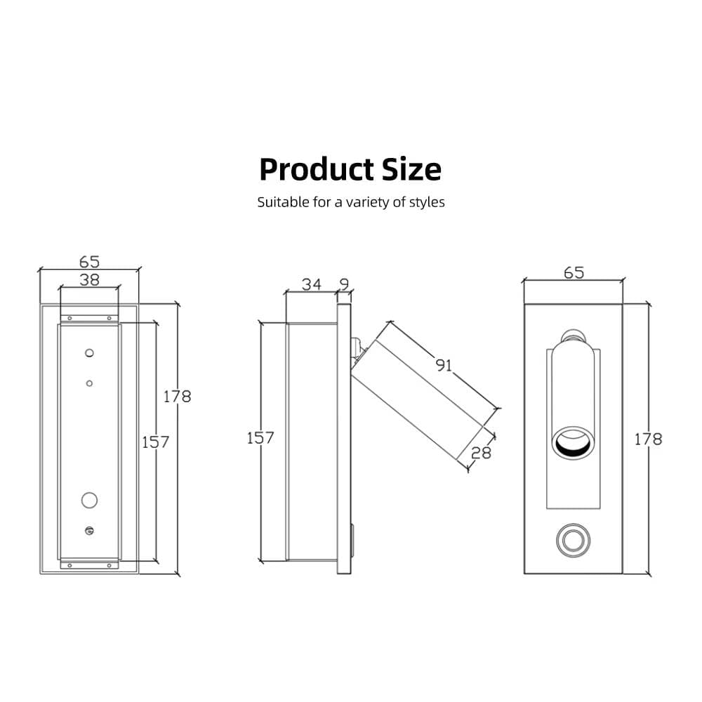 Verthara LED Wall Light Sconce for Bedside Reading – Artistic Aluminum Design with Cree Chip and Push Switch, 3000K/4000K Color Temperature