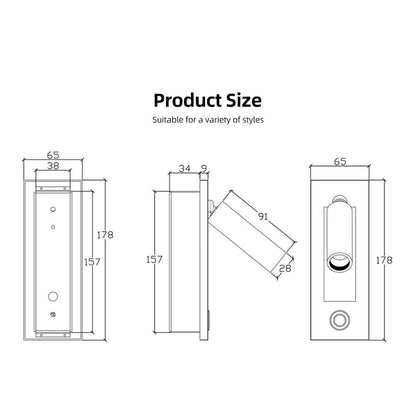 Verthara LED Wall Light Sconce for Bedside Reading – Artistic Aluminum Design with Cree Chip and Push Switch, 3000K/4000K Color Temperature