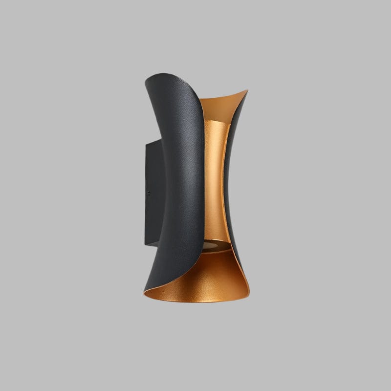 Verthara LED Wall Light With Modern Design – Waterproof - Adjustable Colour Temperature - Aluminium - Indoor/Outdoor Use Black Gold / 15 cm