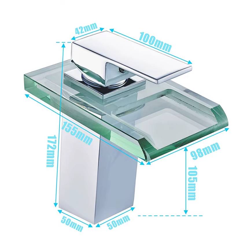 Verthara LED Waterfall Bathroom Faucet – Brass Mixer Tap with Hot and Cold Control for Modern Sink Taps