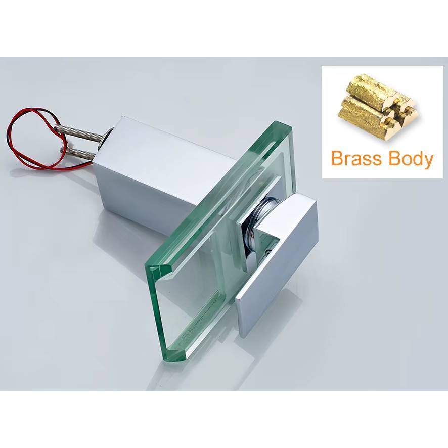 Verthara LED Waterfall Bathroom Faucet – Brass Mixer Tap with Hot and Cold Control for Modern Sink Taps