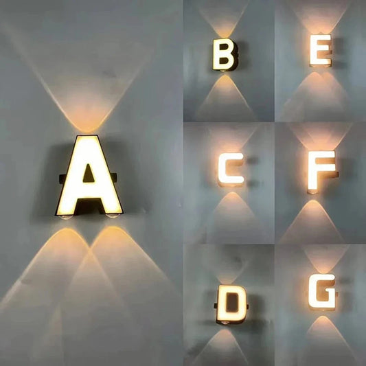 Verthara Letter LED Outdoor Wall Lamp, IP65 Waterproof Wall Lights, Modern Design, 7W Energy Efficient Sconce Lighting with Multiple Color Options