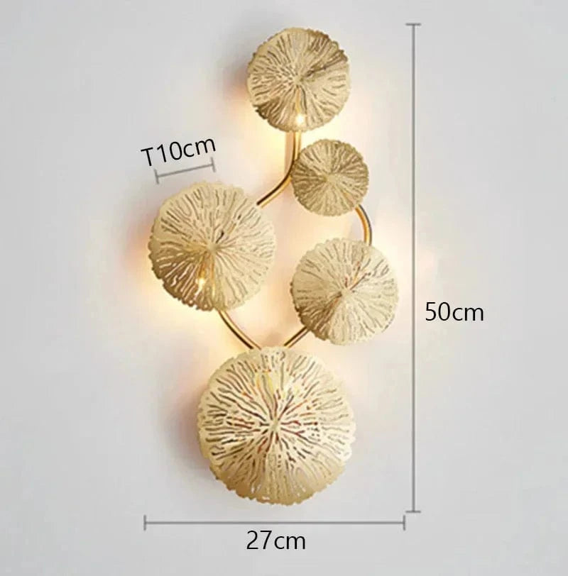 Verthara Lotus Leaf Wall Sconce Lighting – Industrial Retro Wall Lamp in Antique Bronze for Bedroom and Living Room