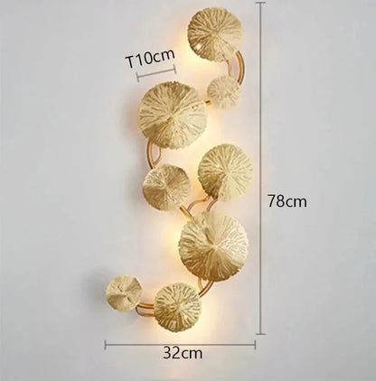 Verthara Lotus Leaf Wall Sconce Lighting – Industrial Retro Wall Lamp in Antique Bronze for Bedroom and Living Room