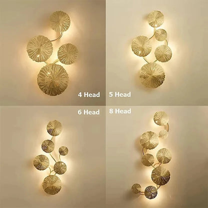 Verthara Lotus Leaf Wall Sconce Lighting – Industrial Retro Wall Lamp in Antique Bronze for Bedroom and Living Room