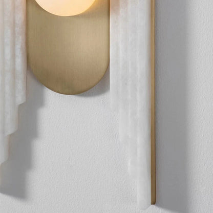 Verthara Luxury Frosted Marble Wall Sconce with G9 LED Bulb – Copper and Gold Finish for Indoor Wall Lights