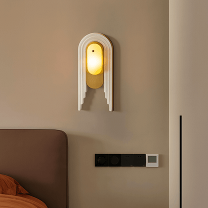 Verthara Luxury Frosted Marble Wall Sconce with G9 LED Bulb – Copper and Gold Finish for Indoor Wall Lights
