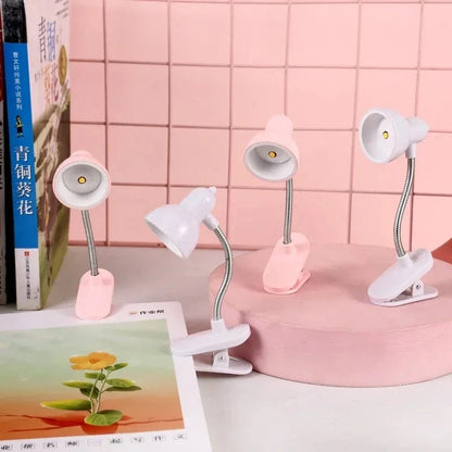 Verthara Mini LED Clip Desk Lamp – Rechargeable Battery Operated Small Table Lamp with Eye Protection for Reading and Study