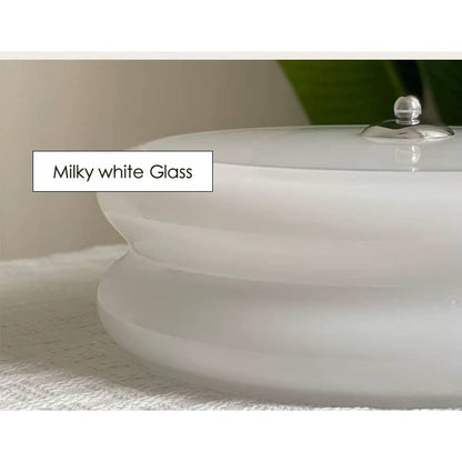 Verthara Minimalist Nordic Flush Mount Ceiling Light – Cream and White LED Ceiling Lamp for Living Room and Bedroom