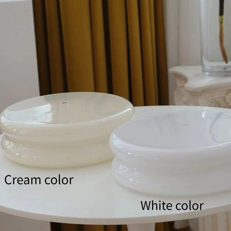 Verthara Minimalist Nordic Flush Mount Ceiling Light – Cream and White LED Ceiling Lamp for Living Room and Bedroom