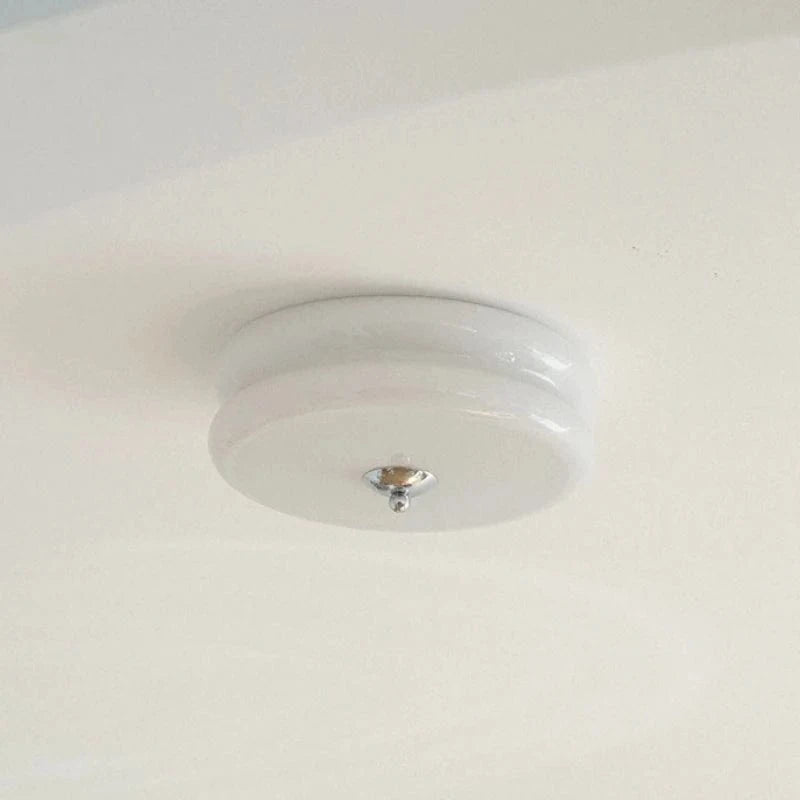 Verthara Minimalist Nordic Flush Mount Ceiling Light – Cream and White LED Ceiling Lamp for Living Room and Bedroom